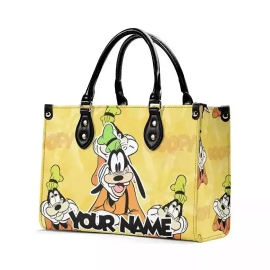 Discover Personalized Goofy Leather Handbag, Goofy Women's Leather Bag Gift