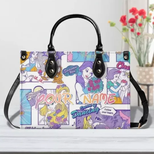 Discover Personalized Disney Princess Leather Handbag,Disney Lethal Handbag, Gift For Her