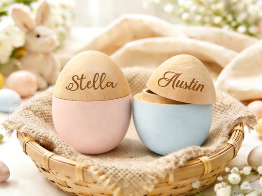 Personalized Wooden Easter Egg, Kids Easter Gift, Baby Keepsake, Baby First Easter, Easter Basket Gifts, Egg Hunt, Baby First Easter