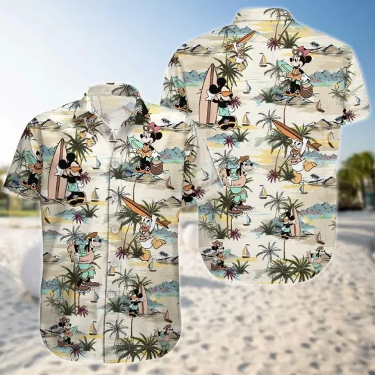 Discover Mickey Friends Summer Beach Holiday Hawaiian Shirt, Disney Cute Unisex Style