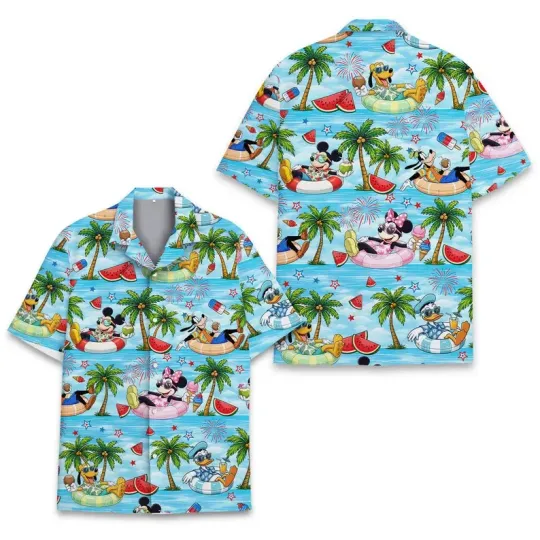 Discover Mickey Tropical Hawaiian Shirt, Disney Trip 2026 Button Shirt Unisex Funny