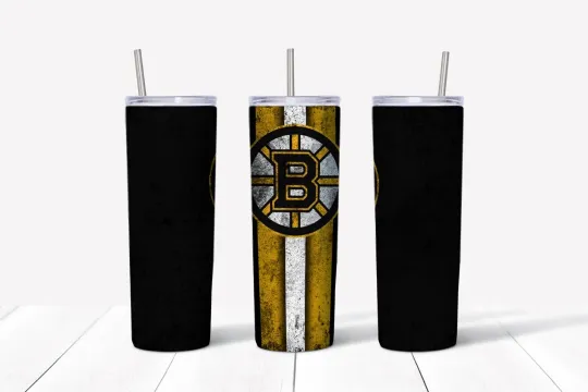 Discover Boston Bruins 20 oz Grunge Tumbler with Lid and Straw