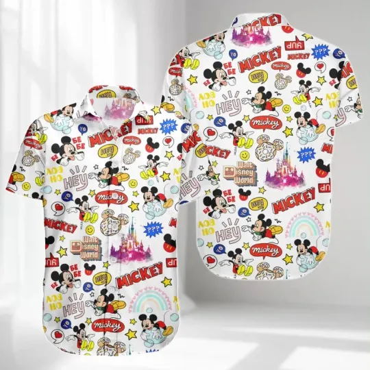 Discover Mickey Magic Castle Hawaiian Shirt, Disneyland 2026 Button Unisex Shirt Cute