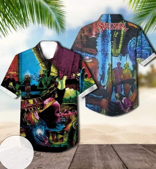 Discover Santana Appearances Album Cover Hawaiian Shirt