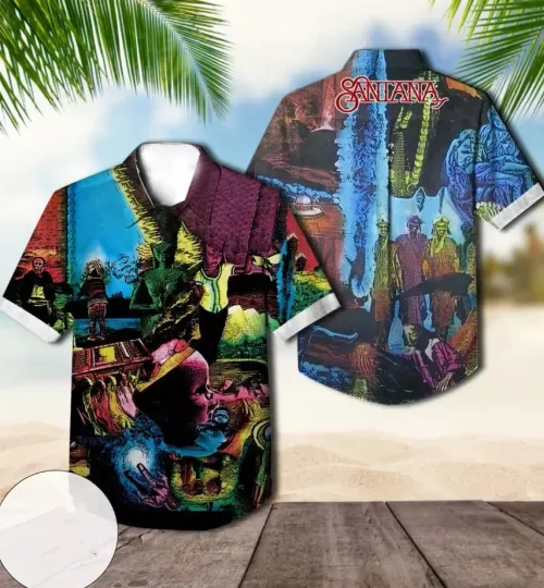 Discover Santana Appearances Album Cover Hawaiian Shirt