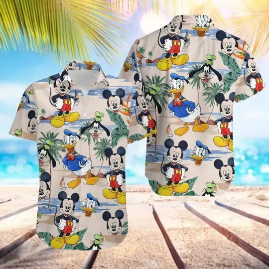 Discover Disney Mickey Donald Hawaiian Shirt, Mickey Mouse Summer Beach Shirt