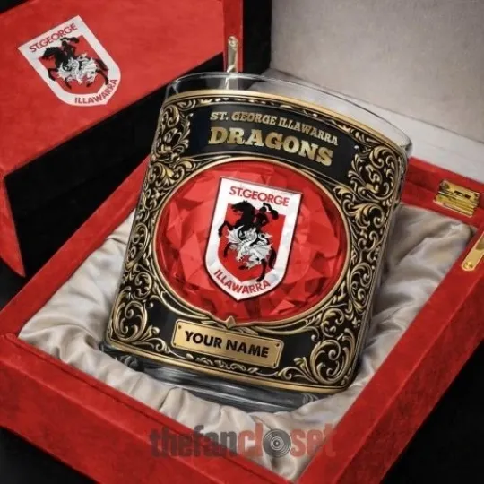 Discover Illawarra Dragons New Luxury Personalized Whiskey Glass