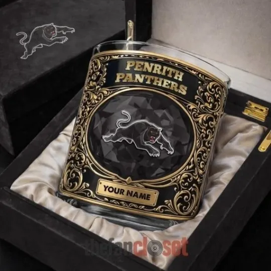 Discover Penrith Panthers New Luxury Personalized Whiskey Glass