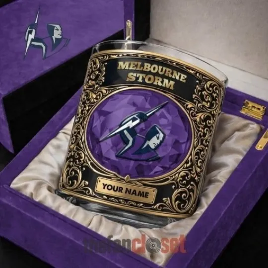 Discover Melbourne Storm New Luxury Personalized Whiskey Glass