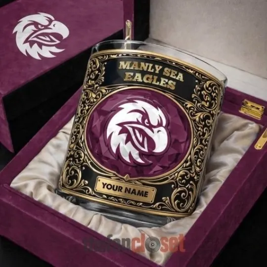 Discover Manly Warringah Sea Eagles New Luxury Personalized Whiskey Glass
