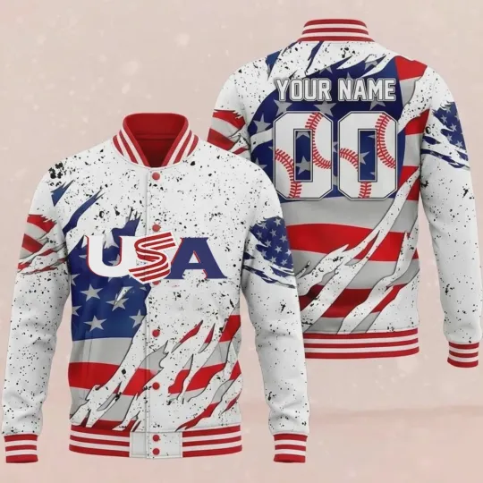Discover Personalized 2026 USA Team Baseball Jacket - All Over Print Fullsize USA
