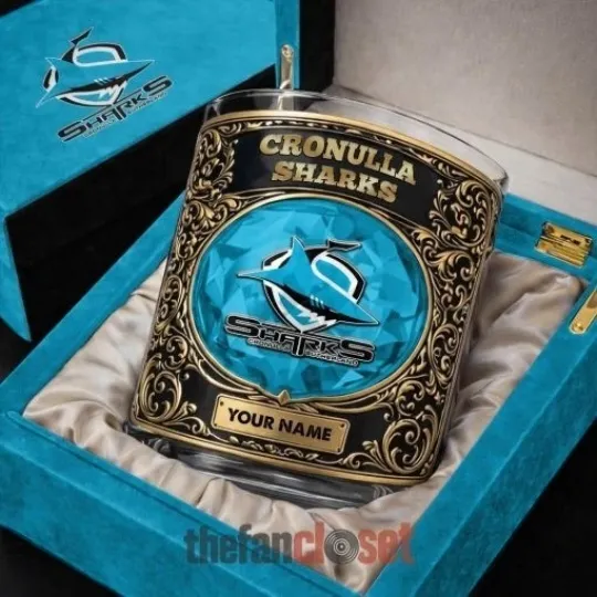 Discover CronullaSutherland Sharks New Luxury Personalized Whiskey Glass