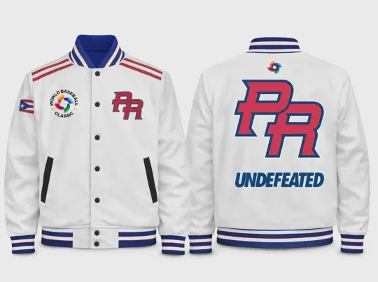 Discover 2026 World Baseball Classic USA Team All Over Baseball Jacket - Fullsize White