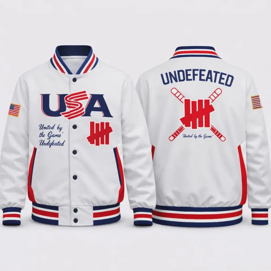 Discover 2026 World Baseball Classic USA Team Undefeated - White Baseball Jacket