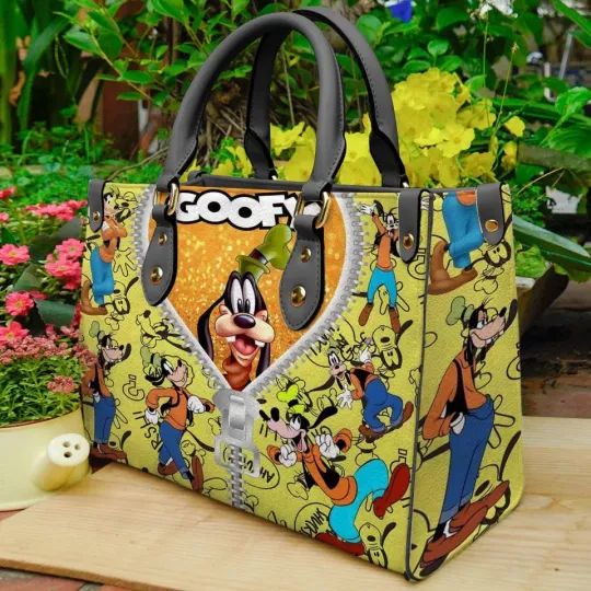 Discover Goofy Dog Leather Handbag, Goofy Women Bag, Gift For Women