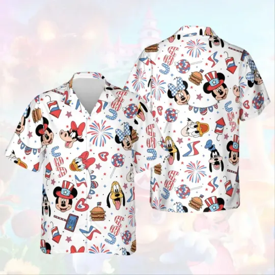 Discover Mickey Mouse 4th July Mlckey And Friends Palm Tree Aloha Button Cute Unisex