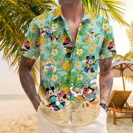 Discover Disney Hawaiian Shirt, Mickey And Friends Summer Shirt, Mickey Hawaii Shirt