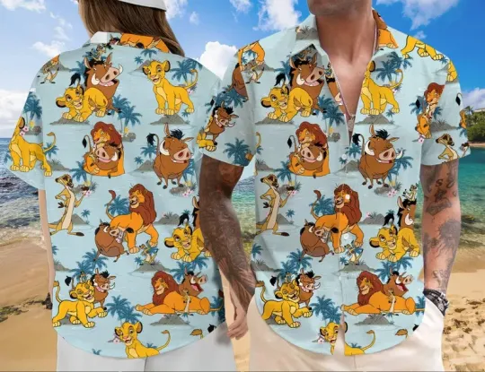 Discover Disney  Lion King Hawaiian Shirt, Disneyland Hawaiian Shirt, Simba Timon Pumba