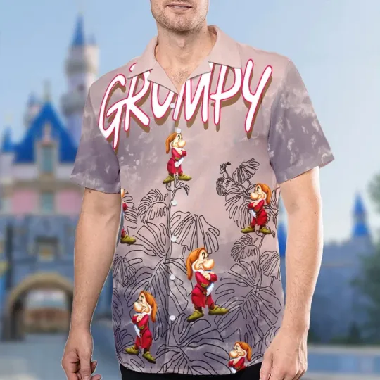 Discover Disney Grouchy Dwarf Summer Hawaiian Shirt, Tropical Summer Beach 2026