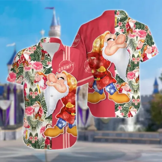 Discover Disney Grumpy Dwarf Floral Hawaiian Shirt, Funny Grumpy 2026
