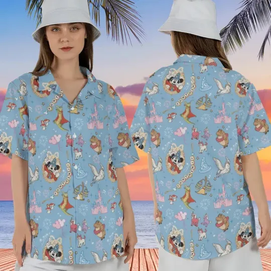 Discover Disney Fantasia Sorcerer Mickey Hawaiian Shirt, Disney Fantasia Hawaiian Tee