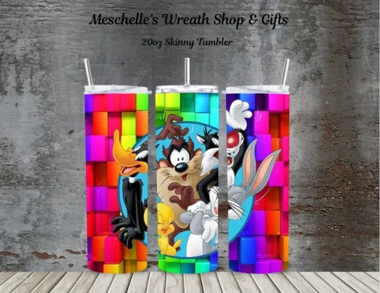 Discover Toon Cartoons 20oz Skinny Tumbler with Lid and Straw