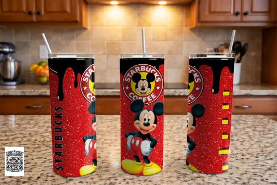 Discover 20oz Steel Tumbler with Lid and Straw Cartoon Style