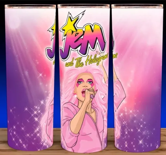 Discover Jem and the Holograms 80s Tumbler with Lid and Straw 20oz