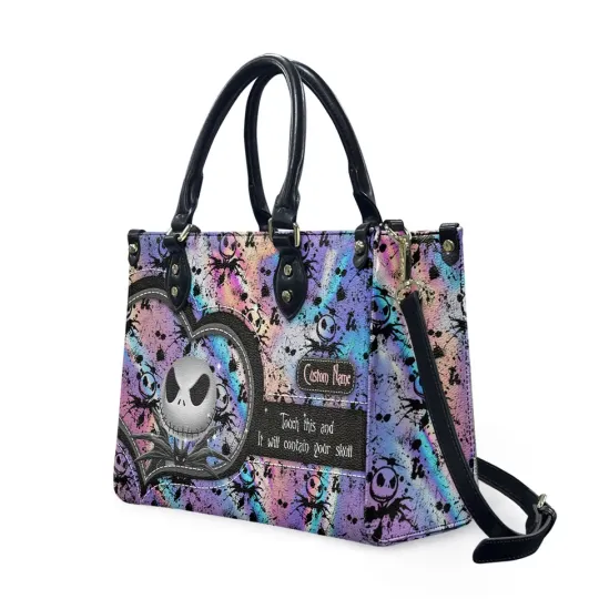 Discover Personalized Jack Skellington The Nightmares Before Christmas Leather Handbag