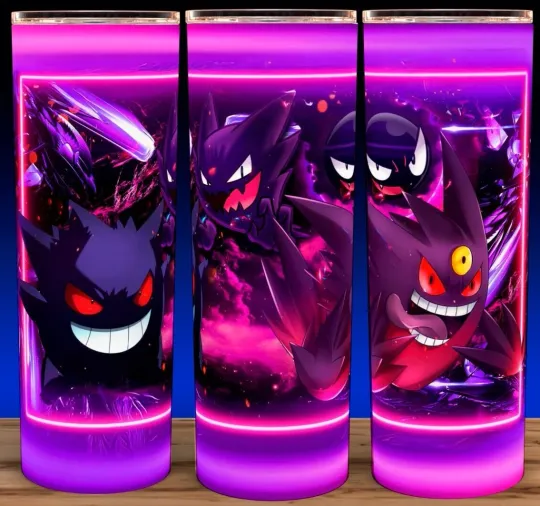 Gengar Evolutions PKM Tumbler with Lid and Straw 20oz