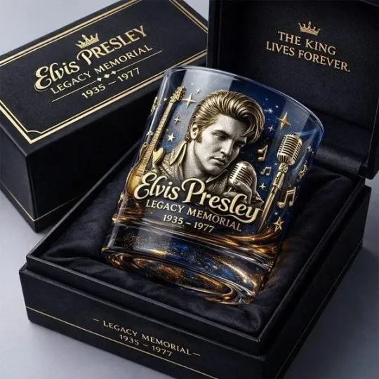 [No box] Elvis Presley Legacy Memorial Transparent Whiskey Glass