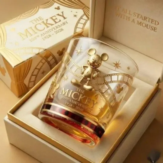 Discover [No box] 100 Years Of Mickey Mouse 1928-2028 Whiskey Glass
