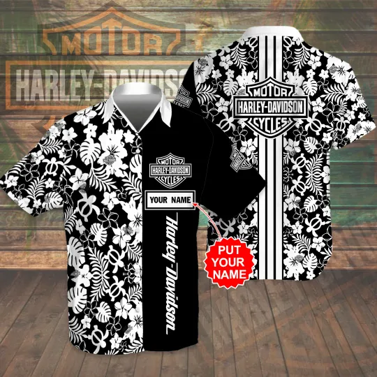 Discover Personalized Harley Racing Davidson Casual Button Down Shirt Unisex Adults S-5XL