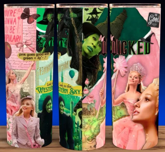 Discover Wicked - Glinda and Elphaba Witches Cup Mug  Tumbler 20oz with lid and straw