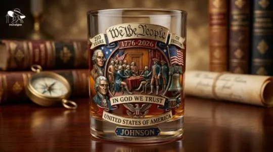 Discover [No box] Personalized 250th Anniversary USA Whiskey Glass