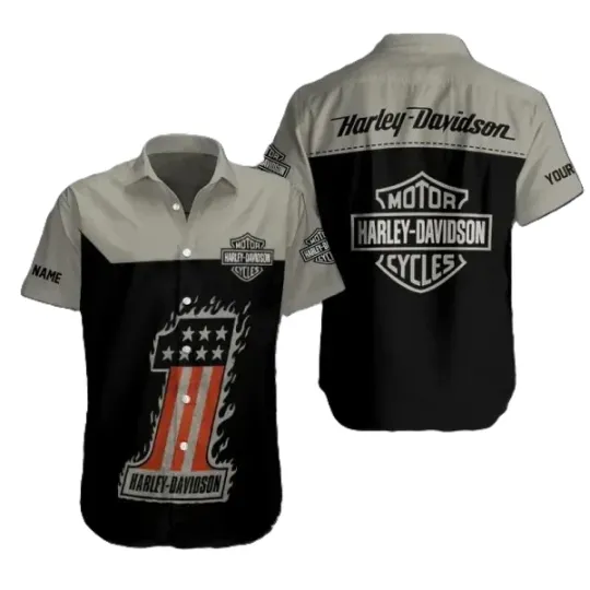 Discover Personalized Harley Motor Racing Davidson Casual Button Down Shirt Unisex Adults