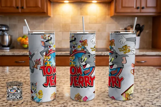 Discover Tom and Jerry 20oz Skinny Tumbler – Classic Cartoon Design – Stainless Steel