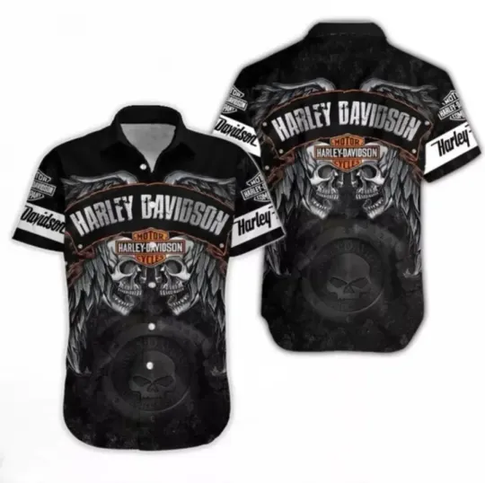 Discover Personalized Harley Motor Racing Davidson Casual Button Down Shirt Unisex Adults