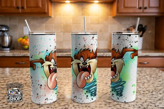 Discover Tasmanian Devil Taz Cartoon 20oz Skinny Tumbler Looney Tunes Style Stainless