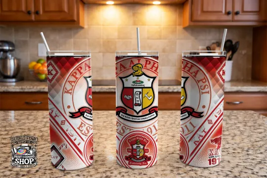 Discover 20oz Skinny Tumbler – Kappa Alpha Psi Inspired Red & Cream Design – Stainless