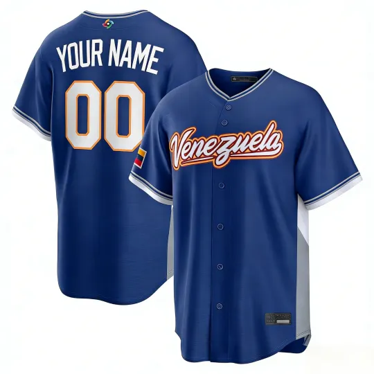 Discover Customized Man's Venezuela Baseball Royal 2026 World Baseball Classic  Jersey