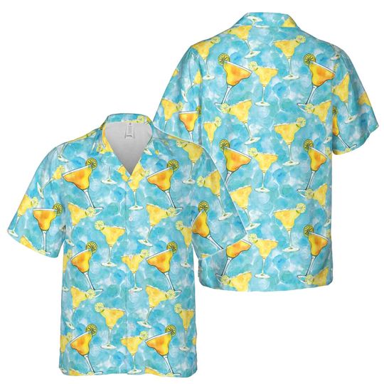 Hello Summer With Freshing Margarita Cocktail Hawaiian Shirt S-5XL