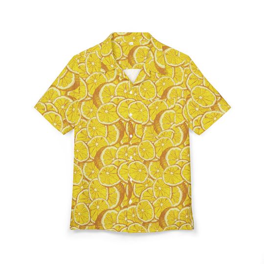 Lemon Slice Pattern Shirt | Tropical Citrus Hawaiian Style