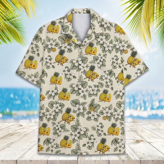Discover Funny Pineapple Pizza Hawaiian Shirt Men Women Youth, Tropical Fruit Aloha Shirt