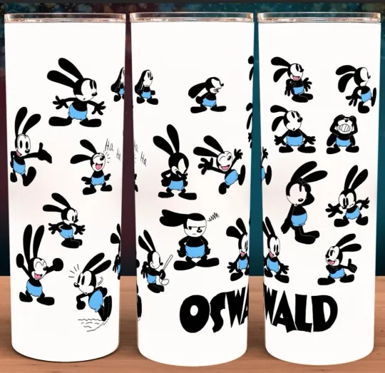 Discover Oswald Lucky Rabbit Cartoon Tumbler with Lid and Straw 20oz