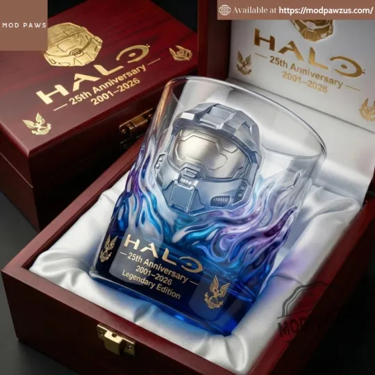 Discover Futuristic Soldier 25th Anniversary 2001-2026 Collector Whiskey Glass