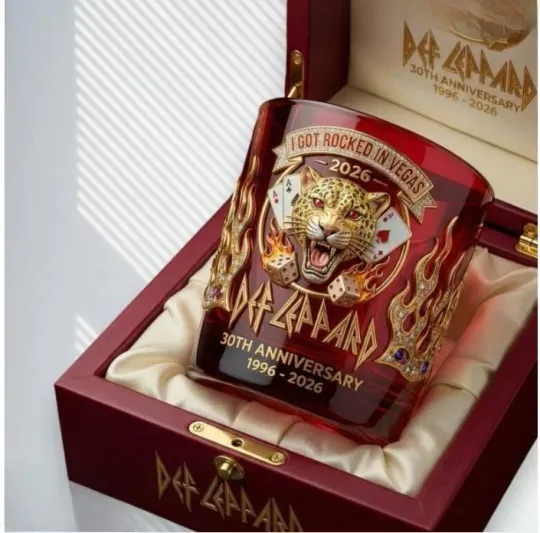 [No box] Def Leppard I Got Rocked In Vegas 30th Anniversary Whiskey Glass