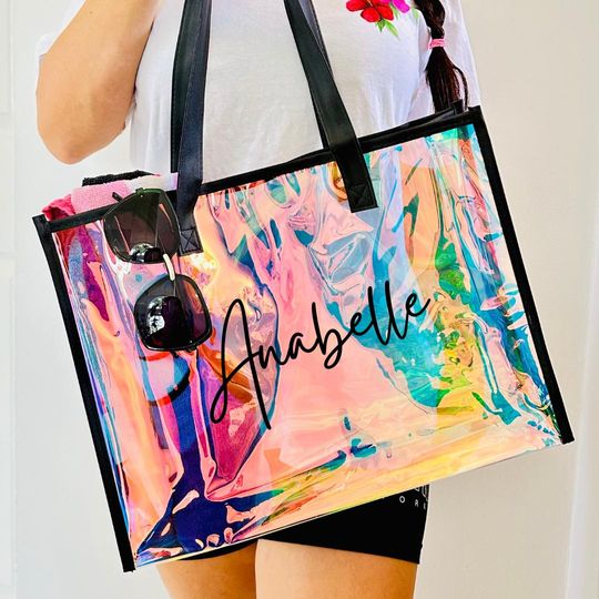 Personalized Beach Tote Bag  Custom Bachelorette Party Gift, Girls Trip Bags, Birthday Favors, Bridesmaid Beach Bag, Gift for Her