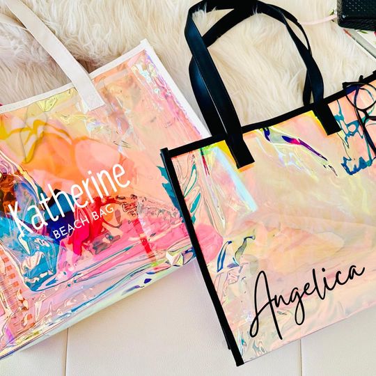 Personalized Tote and Pouch Set  Bachelorette Beach Bag, Girls Trip Gift, Custom Favor Bag, Christmas Gift for Her, Party Tote