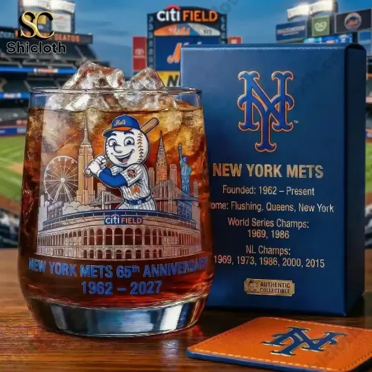 Discover [No box]  Mets 65th Anniversary Commemorative Whiskey Glass
